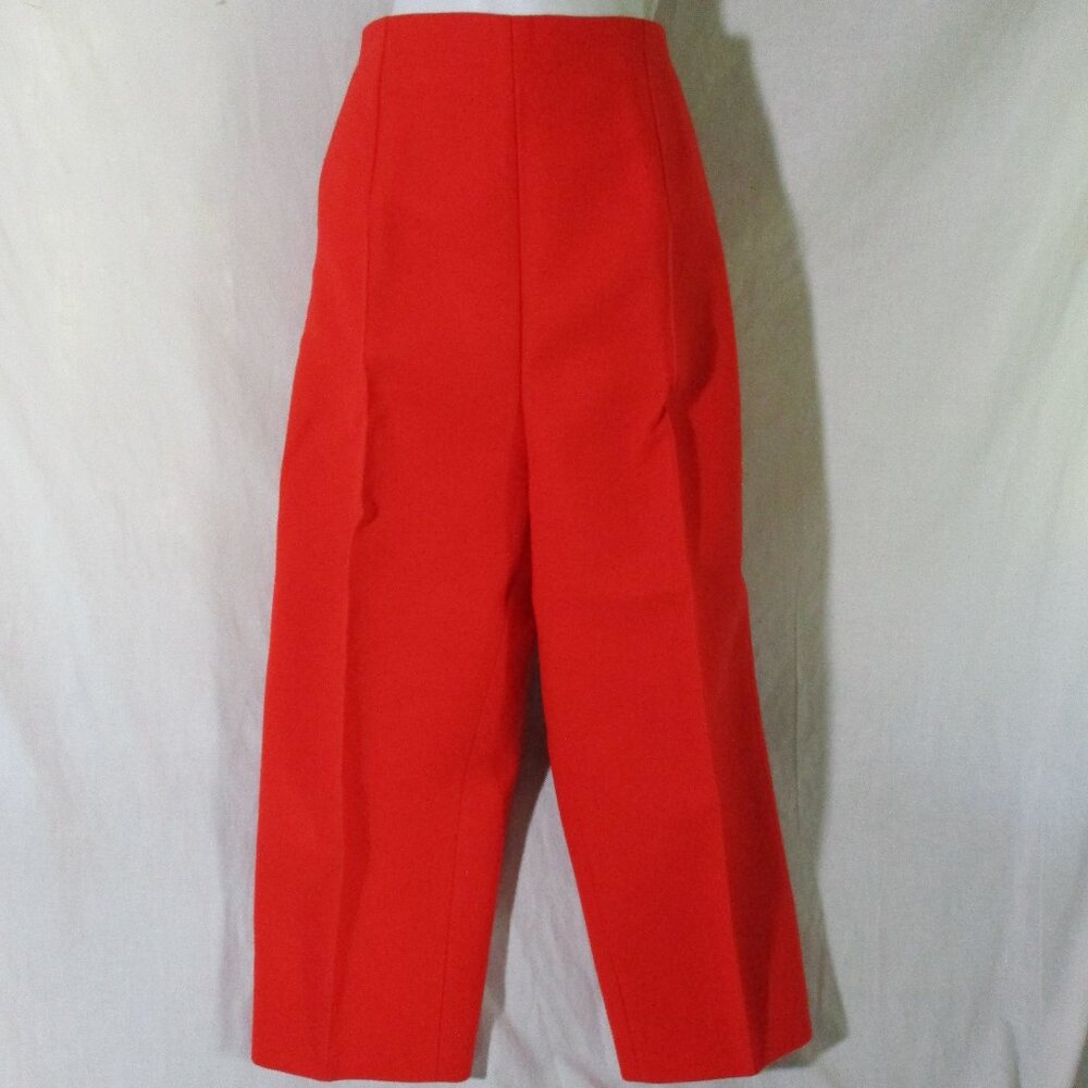 NWT NEW CELINE Pleated TROUSER Pant 36 Luxury Formal ORANGE Wide Leg Culotte